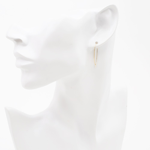 日本製 18金　緩やかカーブ　フックピアス　リバーシブル　AIライン 4070-HG19