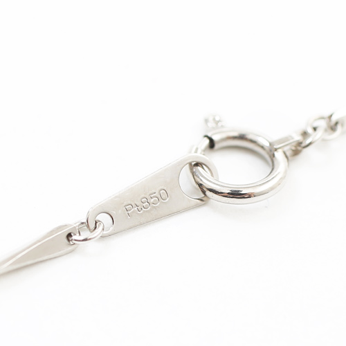 プラチナ Pt850  さざなみ 切子 セミハンドメイド 18cm 2g ブレスレット　4079-TS19