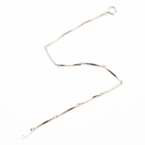 プラチナ Pt850  さざなみ 切子 セミハンドメイド 18cm 2g ブレスレット　4079-TS19