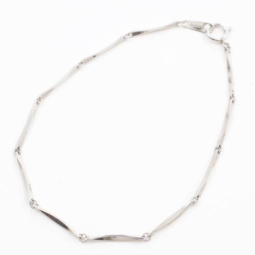 プラチナ Pt850  さざなみ 切子 セミハンドメイド 18cm 2g ブレスレット　4079-TS19