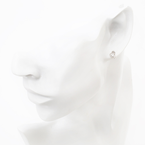 日本製 プラチナ900 ダイヤモンド ピアス オープンハート 合計0.2カラット 4131-HG19