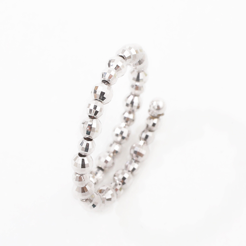 日本製製 K18 フリーサイズ ミラーボール リング  4163-TK19