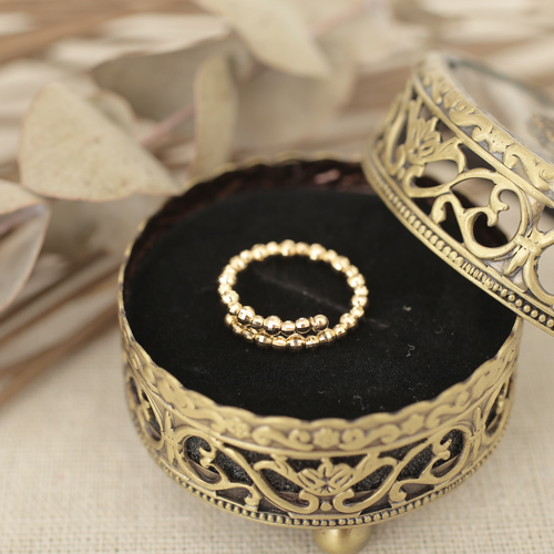 希少】Vintage 硬かっ マベパール ミラーボールリング k18 