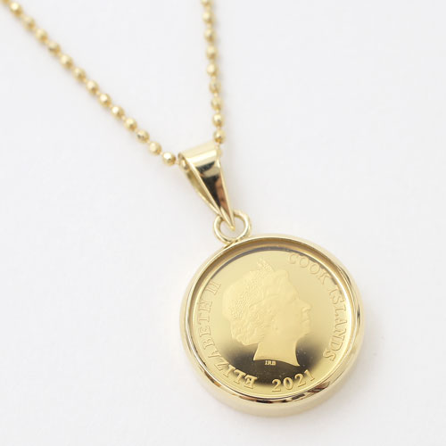 日本製 純金 K18 ドッグ コイン ペンダント 1/30オンス　4170-MS19