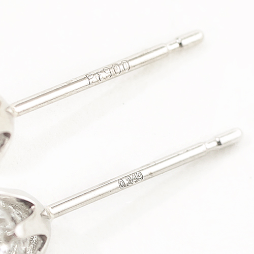 純プラチナ ダイヤモンド 0.23ct Pt999-Pt850 ピアス 鑑別カード2枚付き 4175-UK19