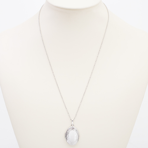 ドイツ製 シルバーロケットペンダント　レトロ・ミラー  SV925 ネックレス  4246-AD20