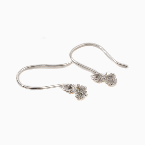 プラチナ Pt900 DIAMOND 0.16カラット フックタイプ ピアス 4297-TK20