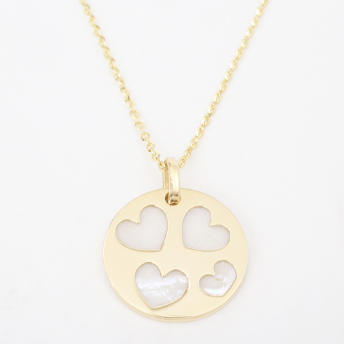 送料無料】【イタリア製】18金/K18 バタフライ ハート 白蝶貝  