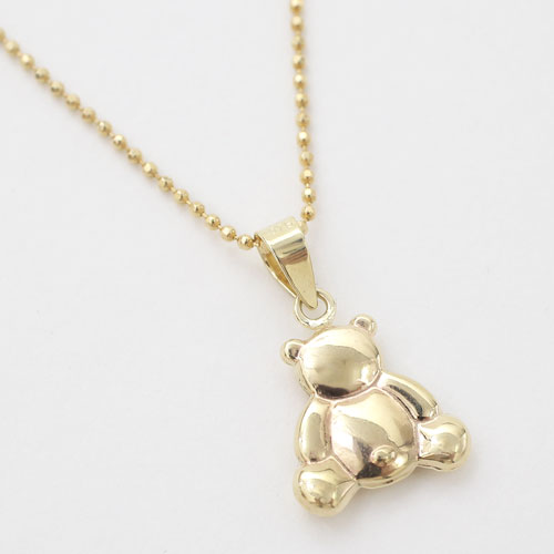 スペイン製 9金 K9  ベアー BEAR クマ 熊 ペンダント  テディ 北極 くま 4311-AM20