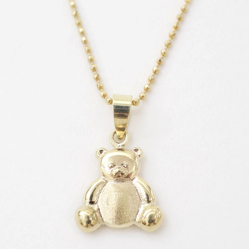 スペイン製 9金 K9  ベアー BEAR クマ 熊 ペンダント  テディ 北極 くま 4311-AM20