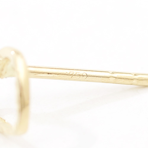 18金 K18 オープンハート スタッド ピアス 750 4314-AM20