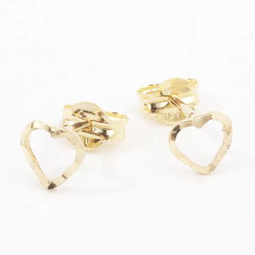 18金 K18 オープンハート スタッド ピアス 750 4314-AM20