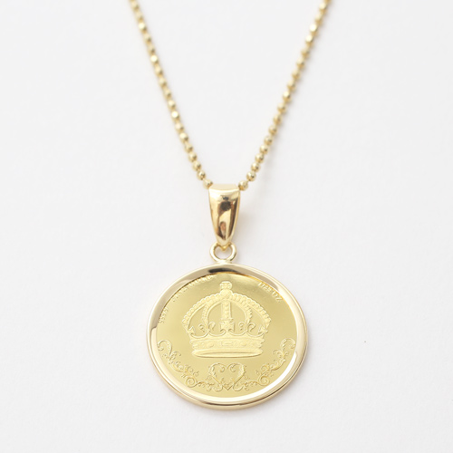 純金 24金  コイン 金貨 ネックレス ライオン クラウン 4326-HG20