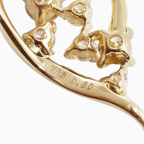 送料無料】【日本製】18金/K18/ゴールド パヴェ ダイヤモンド