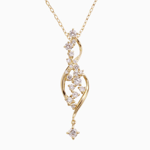 送料無料】【日本製】18金/K18/ゴールド パヴェ ダイヤモンド