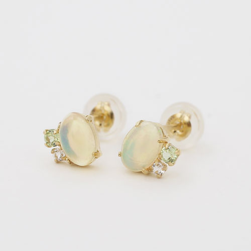 10金 K10 イエローゴールド アクセサリー オパール ペリドット ピアス ファッション オシャレ レディース  4336-UK20