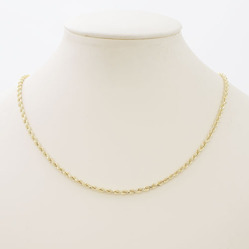 【受注生産】 18金 パイプロープ ネックレス 45cm 5g 4351-MS20