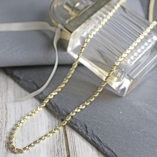 【受注生産】 18金 パイプロープ ネックレス 50cm 5.6g 4352-MS20