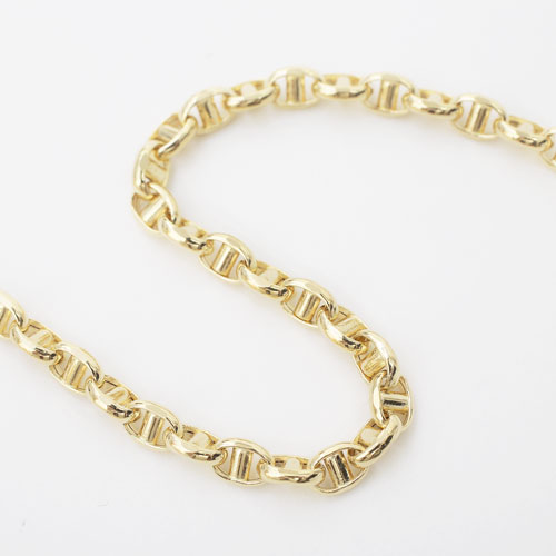 【受注生産】18金 スカル オーバル・スティック ネックレス 45cm 10ｇ 4355-MS20