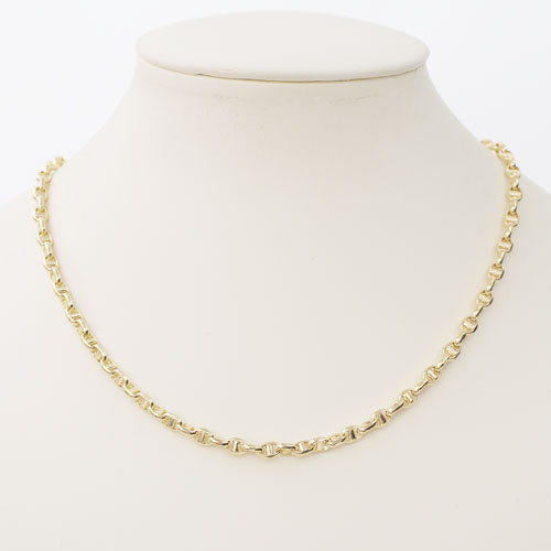 【受注生産】18金 スカル オーバル・スティック ネックレス 45cm 10ｇ 4355-MS20