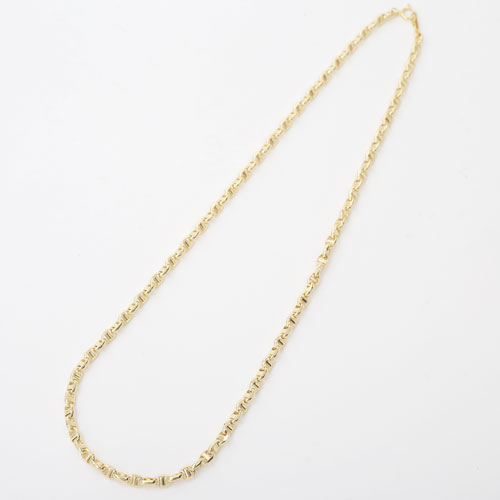 【受注生産】18金 スカル オーバル・スティック ネックレス 50cm 11.3ｇ 4356-MS20