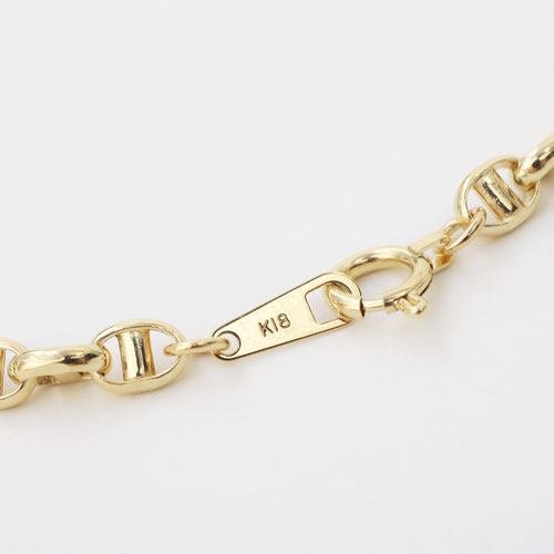 【受注生産】18金 スカル オーバル・スティック ネックレス 60cm 13ｇ 4357-MS20