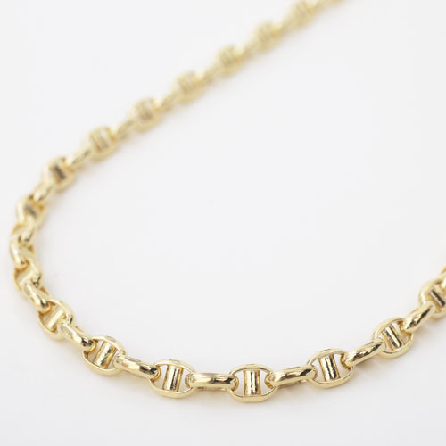 【受注生産】18金 スカル オーバル・スティック ネックレス 60cm 13ｇ 4357-MS20