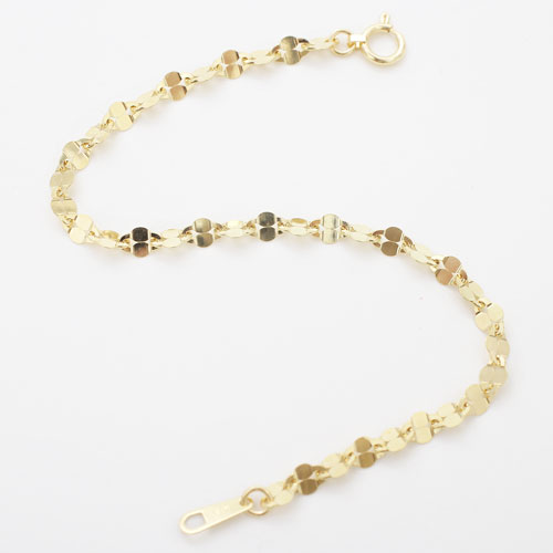 イタリア製 18金 K18 ペダル風  ゴールド ダブル ランターン ブレスレット 18cm 4358-MS20