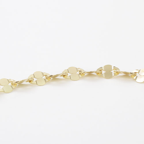 イタリア製 18金 K18 ペダル風  ゴールド ダブル ランターン ブレスレット 18cm 4358-MS20