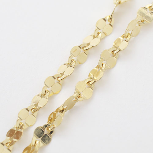 イタリア製 18金 K18 ペダル風  ゴールド ダブル ランターン ブレスレット 18cm 4358-MS20