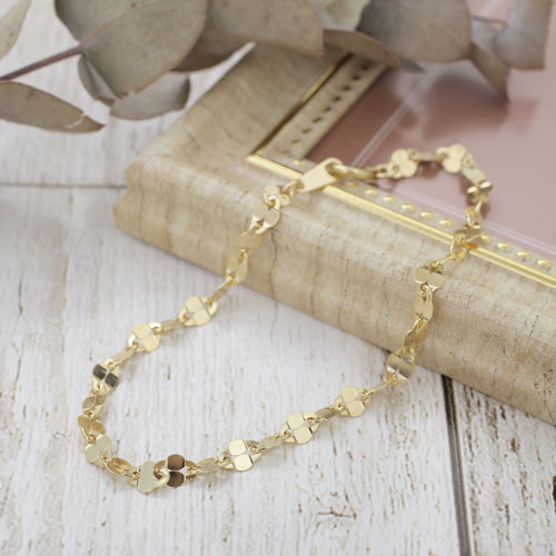 イタリア製 18金 K18 ペダル風  ゴールド ダブル ランターン ブレスレット 18cm 4358-MS20