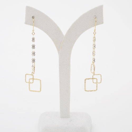 18金  ハンマリングカット スクエア ピアス 4418-JU20