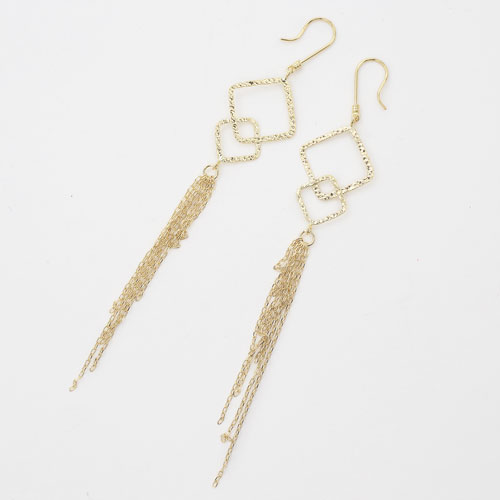18金  ハンマリングカット スクエア ピアス 4420-JU20