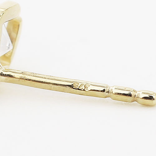 9金 K9 キュービックジルコニア シンプル ピアス 4422-AD20