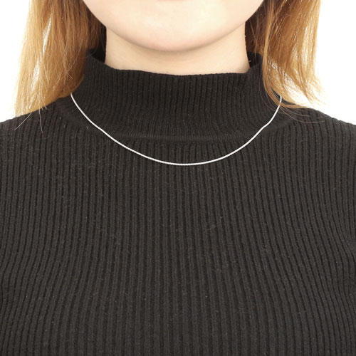 日本製 18金ホワイトゴールド K18WG ネックレス ボンバータ スライド式アジャスター 4432-PW20