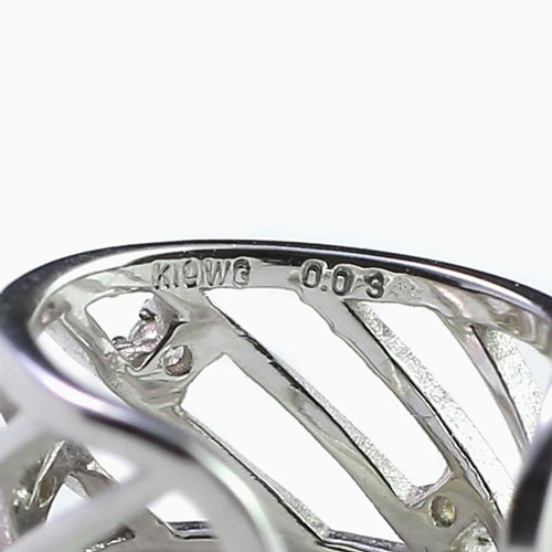 10金 K10WG ホワイトゴールド イヤーカフ イヤークリップ イヤリング ダイヤモンド  4453-UK21