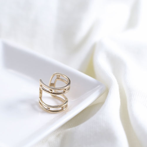 イヤーカフ 10金 K10 オシャレ キュービックジルコニア  4464-UK21