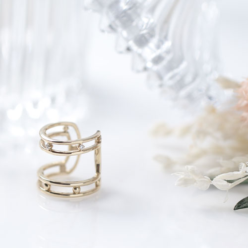 イヤーカフ 10金 K10 オシャレ キュービックジルコニア  4464-UK21