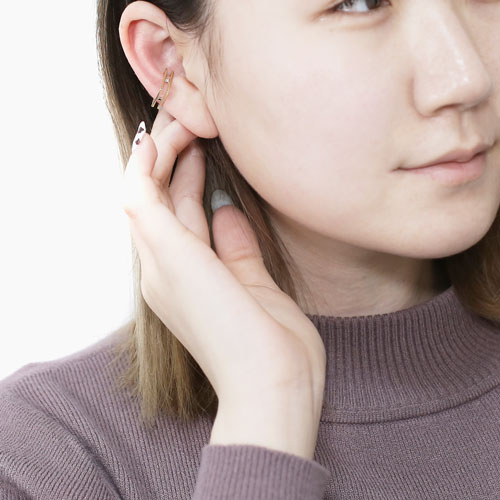 イヤーカフ 10金 K10 オシャレ キュービックジルコニア 4472-UK21