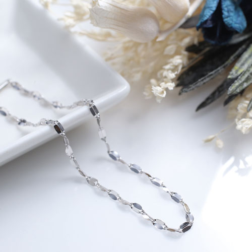 送料無料】18金/K18 ホワイトゴールド/K18WG ブレスレット 18cm ペダル  