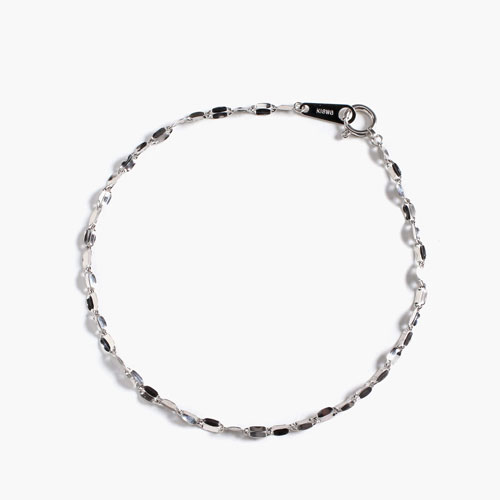 送料無料】18金/K18 ホワイトゴールド/K18WG ブレスレット 18cm ペダル  