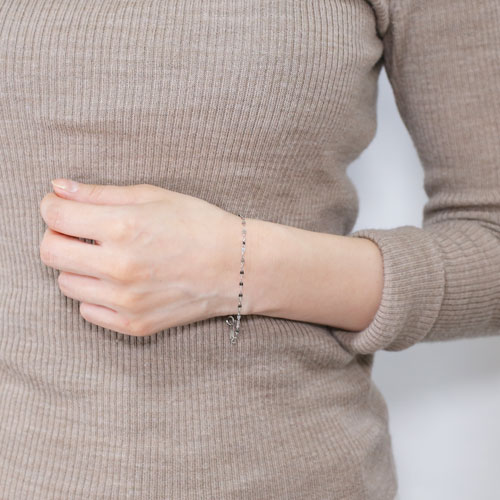 pt850 プラチナ ステーションブレスレット 2連 ダンスパール（pt850  