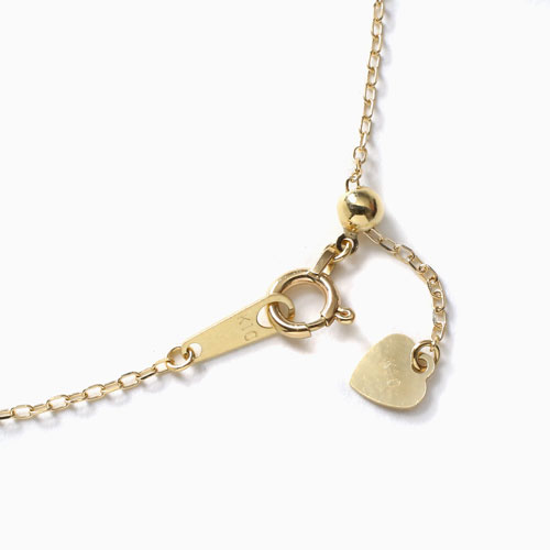 日本製 10金 ハート ブレスレット ダイヤモンド 合計約0.1カラット 4486-UK21