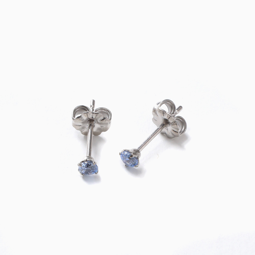 スワロフスキー 純チタン PURETITANIUM MARE マーレ  ピアス 3mm ブルー・ダイヤモンド・カラー 4501-TZ21