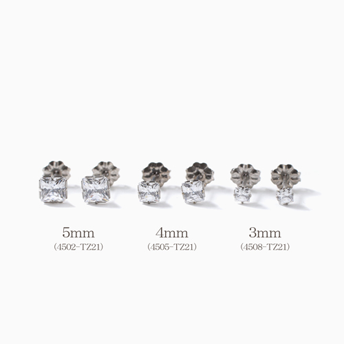 スワロフスキー 純チタン PURETITANIUM MARE マーレ  ピアス  5.5mm ダイヤモンド カラー 4502-TZ21