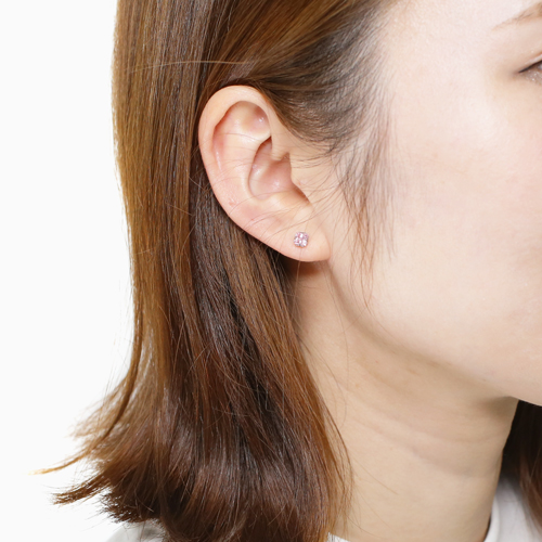 スワロフスキー 純チタン PURETITANIUM MARE マーレ  ピアス 4mm ピンク・ダイヤモンド カラー 4506-TZ21