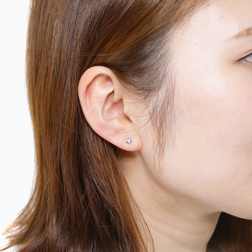 スワロフスキー 純チタン PURETITANIUM MARE マーレ  ピアス 3mm ブルー・ダイヤモンド カラー  4510-TZ21