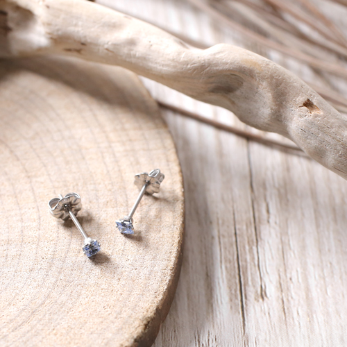 スワロフスキー 純チタン PURETITANIUM MARE マーレ  ピアス 3mm ブルー・ダイヤモンド カラー  4510-TZ21