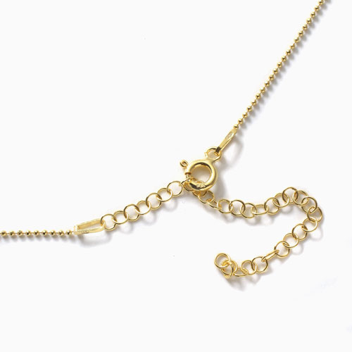 イタリア製 SILVER925 カットボールチェーン ペンダント用 スペアチェーン（GOLDメッキ仕上げ） 4522-DB21
