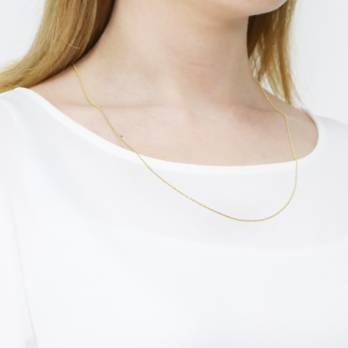 イタリア製 SILVER925 カットボールチェーン ペンダント用 スペアチェーン（GOLDメッキ仕上げ） 4522-DB21